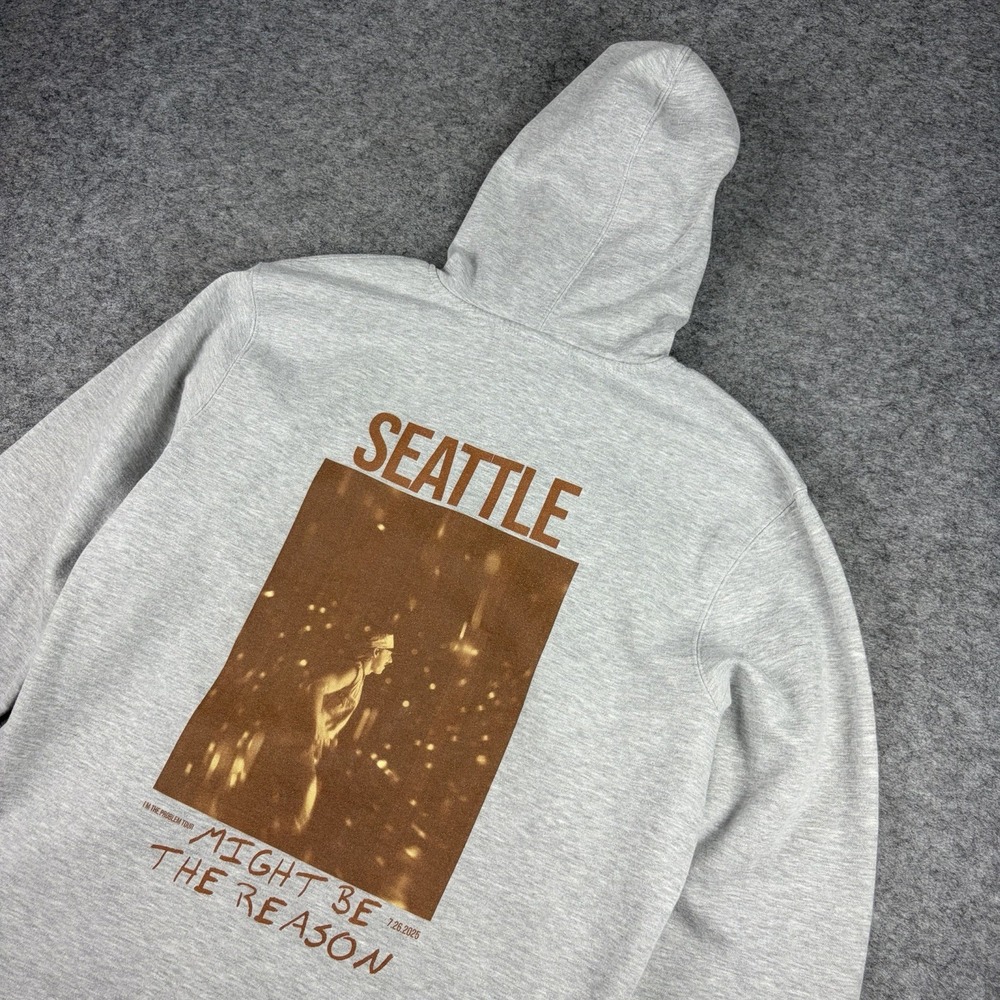 Morgan Wallen 2025 I'm The Problem Tour Hoodie Seattle Merch Size XL Gray